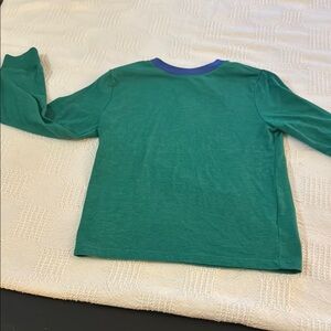 Cat & Jack Green Long Sleeve Tee with Blue Trim